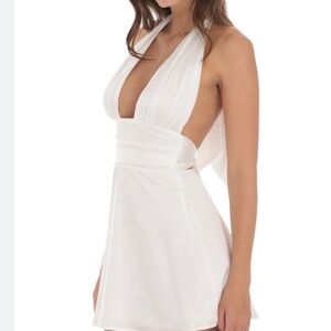 Lucy in the Sky White Halter Dress